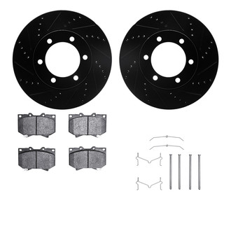 R1 Concepts® - eLINE Series Drilled and Slotted Front Brake Kit with Ceramic Pads