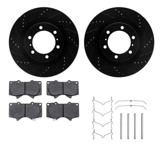 R1 Concepts® - eLINE Series Drilled and Slotted Front Brake Kit with Ceramic Pads