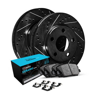 R1 Concepts® - Drilled and Slotted Front Brake Kit with Ceramic Pads