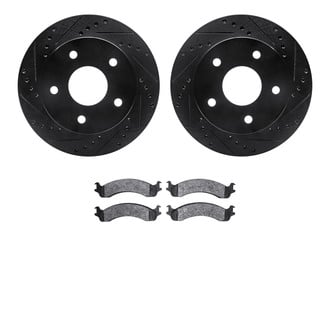R1 Concepts® - eLINE Series Drilled and Slotted Front Brake Kit with Ceramic Pads