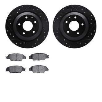 R1 Concepts® - eLINE Series Drilled and Slotted Rear Brake Kit with Ceramic Pads