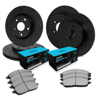 R1 Concepts® - eLINE Series Drilled and Slotted Brake Kit with Ceramic Pads