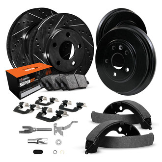 R1 Concepts® - Drilled and Slotted Brake Kit with Super Duty Pads