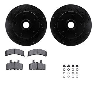 R1 Concepts® - eLINE Series Drilled and Slotted Front Brake Kit with Super Duty Pads