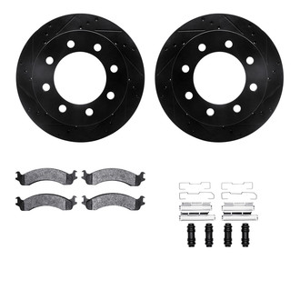 R1 Concepts® - eLINE Series Drilled and Slotted Front Brake Kit with Super Duty Pads