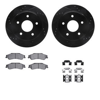 R1 Concepts® - Drilled and Slotted Rear Brake Kit with Super Duty Pads
