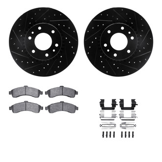 R1 Concepts® - Drilled and Slotted Front Brake Kit with Super Duty Pads