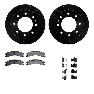 R1 Concepts® - Drilled and Slotted Rear Brake Kit with Super Duty Pads