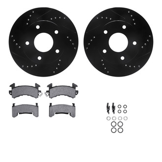 R1 Concepts® - eLINE Series Drilled and Slotted Front Brake Kit with Super Duty Pads