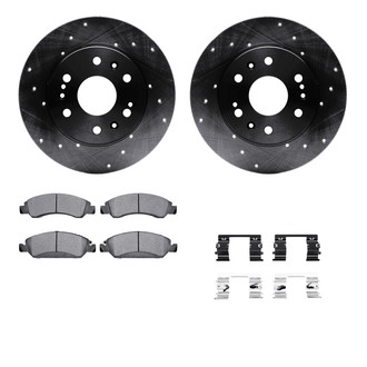 R1 Concepts® - eLINE Series Drilled and Slotted Front Brake Kit with Super Duty Pads