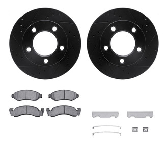 R1 Concepts® - eLINE Series Drilled and Slotted Front Brake Kit with Super Duty Pads