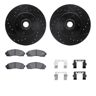 R1 Concepts® - eLINE Series Drilled and Slotted Front Brake Kit with Super Duty Pads