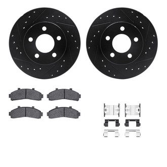 R1 Concepts® - eLINE Series Drilled and Slotted Front Brake Kit with Super Duty Pads