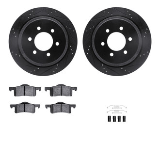 R1 Concepts® - Drilled and Slotted Rear Brake Kit with Super Duty Pads