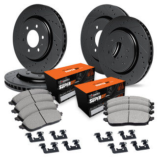 R1 Concepts® - Drilled and Slotted Front and Rear Brake Kit with Super Duty Pads