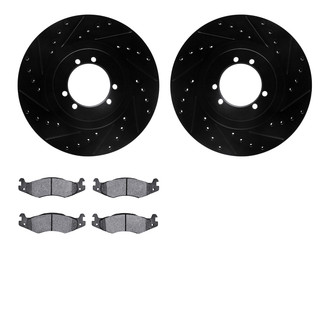 R1 Concepts® - Drilled and Slotted Rear Brake Kit with Super Duty Pads