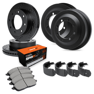 R1 Concepts® - Drilled and Slotted Brake Kit with Super Duty Pads