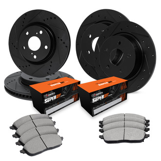 R1 Concepts® - Drilled and Slotted Front and Rear Brake Kit with Super Duty Pads