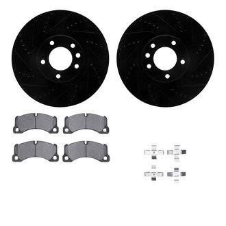 R1 Concepts® - Drilled and Slotted Front Brake Kit with Semi-Metalic Pads