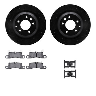 R1 Concepts® - Drilled and Slotted Rear Brake Kit with Semi-Metalic Pads