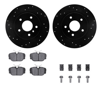 R1 Concepts® - Drilled and Slotted Rear Brake Kit with Semi-Metalic Pads