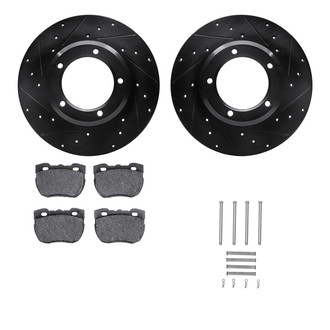 R1 Concepts® - Drilled and Slotted Front Brake Kit with Semi-Metalic Pads