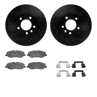 R1 Concepts® - Drilled and Slotted Brake Kit with Semi-Metalic Pads