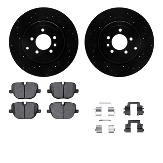 R1 Concepts® - Drilled and Slotted Rear Brake Kit with Semi-Metalic Pads