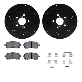 R1 Concepts® - Drilled and Slotted Brake Kit with Semi-Metalic Pads
