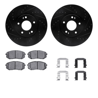R1 Concepts® - Drilled and Slotted Brake Kit with Semi-Metalic Pads