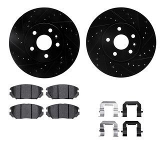 R1 Concepts® - Drilled and Slotted Brake Kit with Semi-Metalic Pads