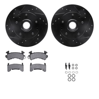 R1 Concepts® - Drilled and Slotted Brake Kit with Semi-Metalic Pads