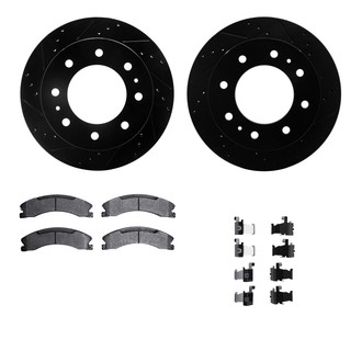 R1 Concepts® - Drilled and Slotted Rear Brake Kit with Semi-Metalic Pads