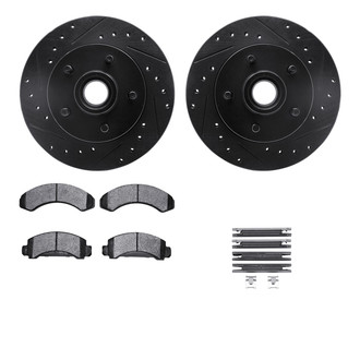 R1 Concepts® - Drilled and Slotted Front Brake Kit with Semi-Metalic Pads