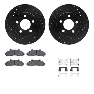 R1 Concepts® - Drilled and Slotted Front Brake Kit with Semi-Metalic Pads