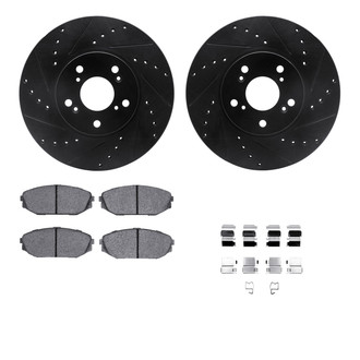 R1 Concepts® - Drilled and Slotted Brake Kit with Semi-Metalic Pads
