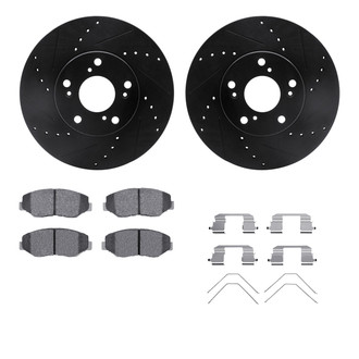 R1 Concepts® - Drilled and Slotted Brake Kit with Semi-Metalic Pads