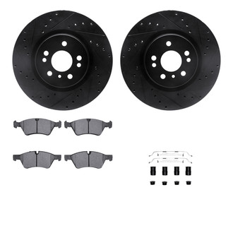 R1 Concepts® - Drilled and Slotted Brake Kit with Semi-Metalic Pads