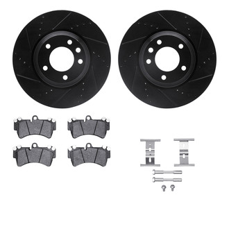R1 Concepts® - Drilled and Slotted Brake Kit with Semi-Metalic Pads