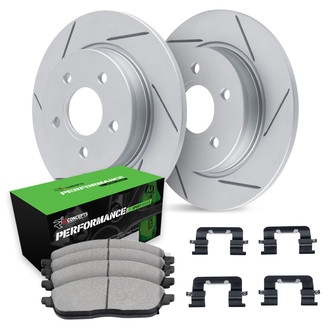 R1 Concepts® - Slotted Rear Brake Kit with Performance Off-Road/Tow Brake Pads