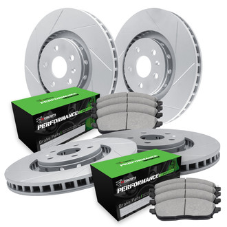 R1 Concepts® - Slotted Front and Rear Brake Kit with Performance Off-Road/Tow Brake Pads