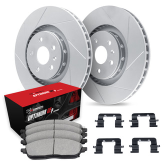 R1 Concepts® WLUH1-59303 - Slotted Front Brake Kit with Optimum OE Pads