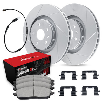 R1 Concepts® WLUS1-31075 - Slotted Rear Brake Kit with Optimum OE Pads
