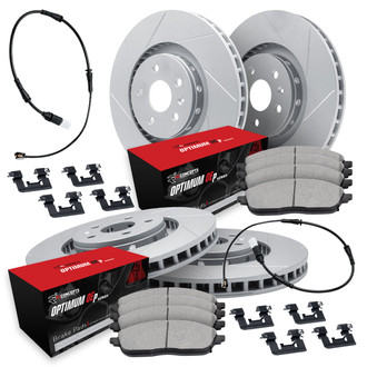 R1 Concepts® WLUS2-11038 - Slotted Front and Rear Brake Kit with Optimum OE Pads