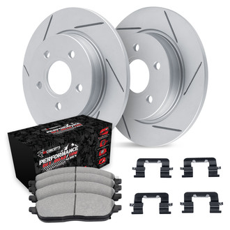 R1 Concepts® - Slotted Rear Brake Kit with Performance Off-Road/Tow Brake Pads