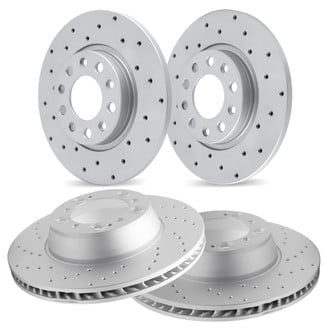 R1 Concepts® - Drilled Front and Rear Brake Rotor Set