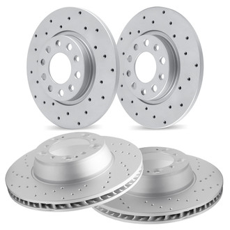 R1 Concepts® WMPN2-45084 - Drilled Front and Rear Brake Rotor Set