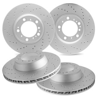 R1 Concepts® WMPN2-54259 - Drilled Front and Rear Brake Rotor Set