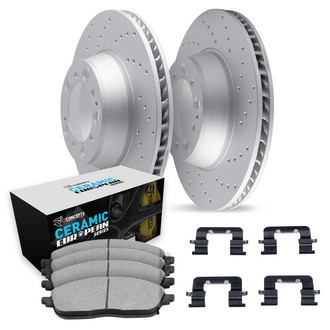 R1 Concepts® - Drilled Front Brake Kit with Euro Ceramic Pads