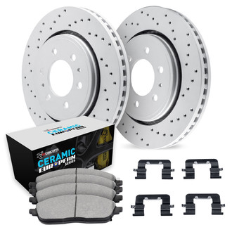 R1 Concepts® - Drilled Rear Brake Kit with Euro Ceramic Pads